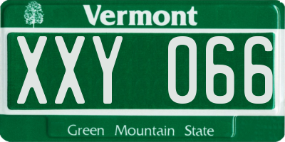 VT license plate XXY066