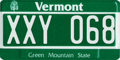 VT license plate XXY068