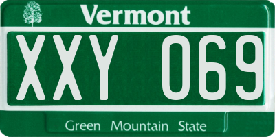 VT license plate XXY069