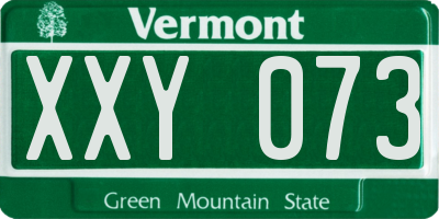 VT license plate XXY073