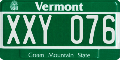 VT license plate XXY076