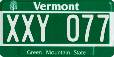 VT license plate XXY077