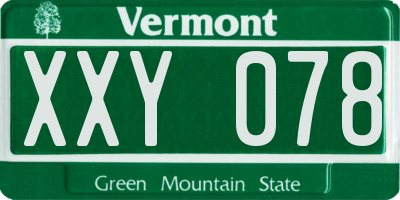 VT license plate XXY078