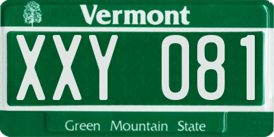 VT license plate XXY081