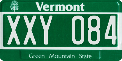 VT license plate XXY084