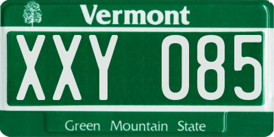 VT license plate XXY085