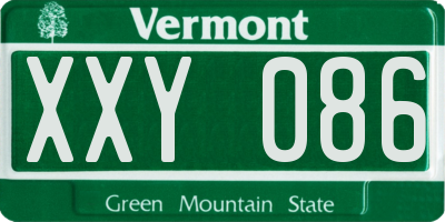 VT license plate XXY086