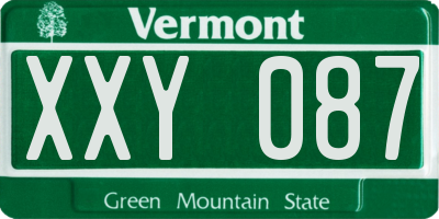 VT license plate XXY087