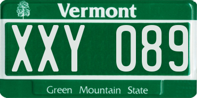 VT license plate XXY089