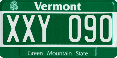 VT license plate XXY090