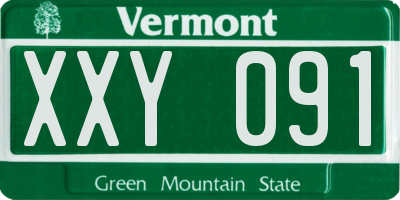 VT license plate XXY091