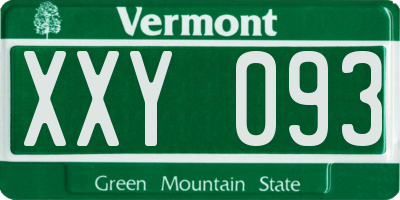 VT license plate XXY093