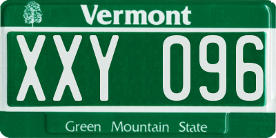 VT license plate XXY096