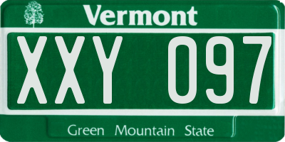 VT license plate XXY097