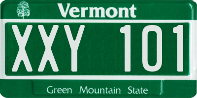 VT license plate XXY101