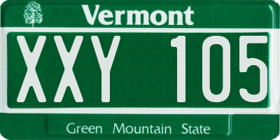 VT license plate XXY105