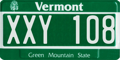 VT license plate XXY108
