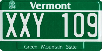 VT license plate XXY109