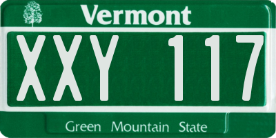 VT license plate XXY117