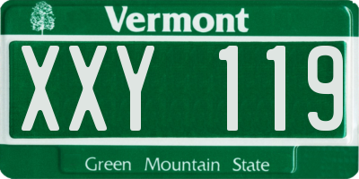VT license plate XXY119