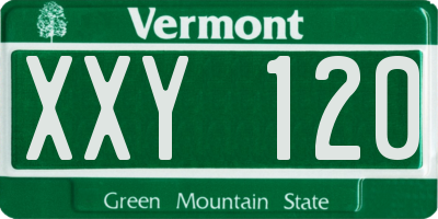 VT license plate XXY120