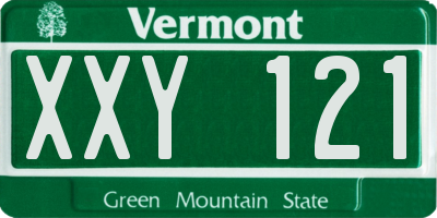 VT license plate XXY121