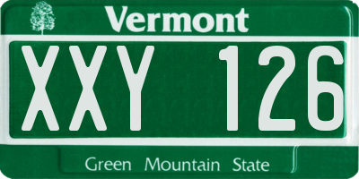 VT license plate XXY126