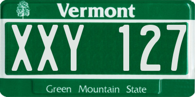 VT license plate XXY127