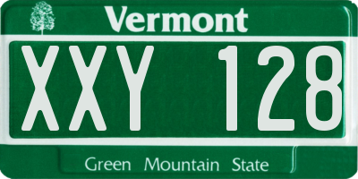 VT license plate XXY128