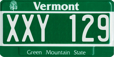 VT license plate XXY129