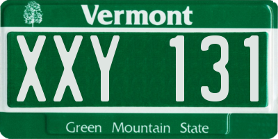 VT license plate XXY131