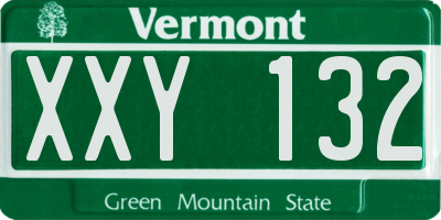VT license plate XXY132
