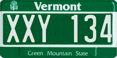VT license plate XXY134