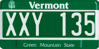 VT license plate XXY135