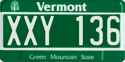 VT license plate XXY136