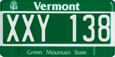 VT license plate XXY138