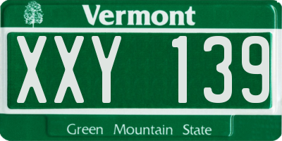 VT license plate XXY139
