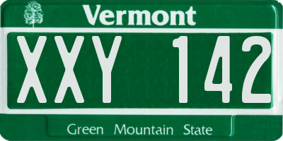 VT license plate XXY142