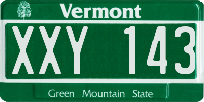 VT license plate XXY143