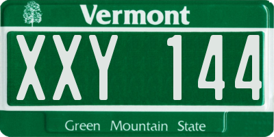 VT license plate XXY144