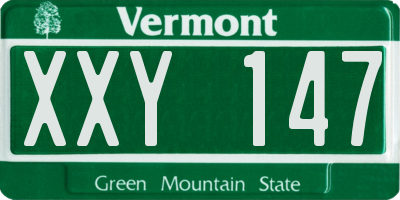 VT license plate XXY147