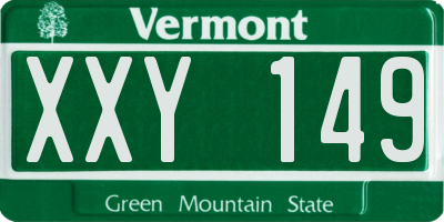 VT license plate XXY149