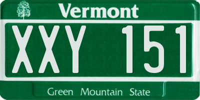 VT license plate XXY151