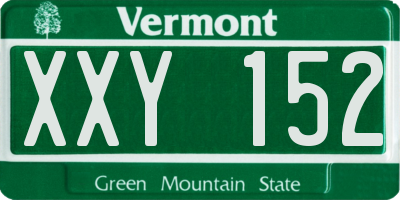 VT license plate XXY152