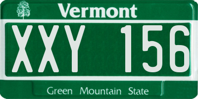 VT license plate XXY156
