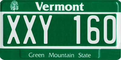 VT license plate XXY160
