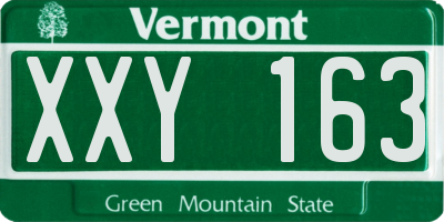 VT license plate XXY163