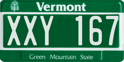 VT license plate XXY167