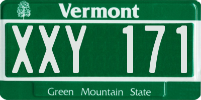 VT license plate XXY171