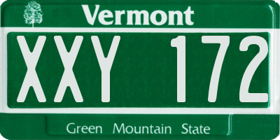 VT license plate XXY172